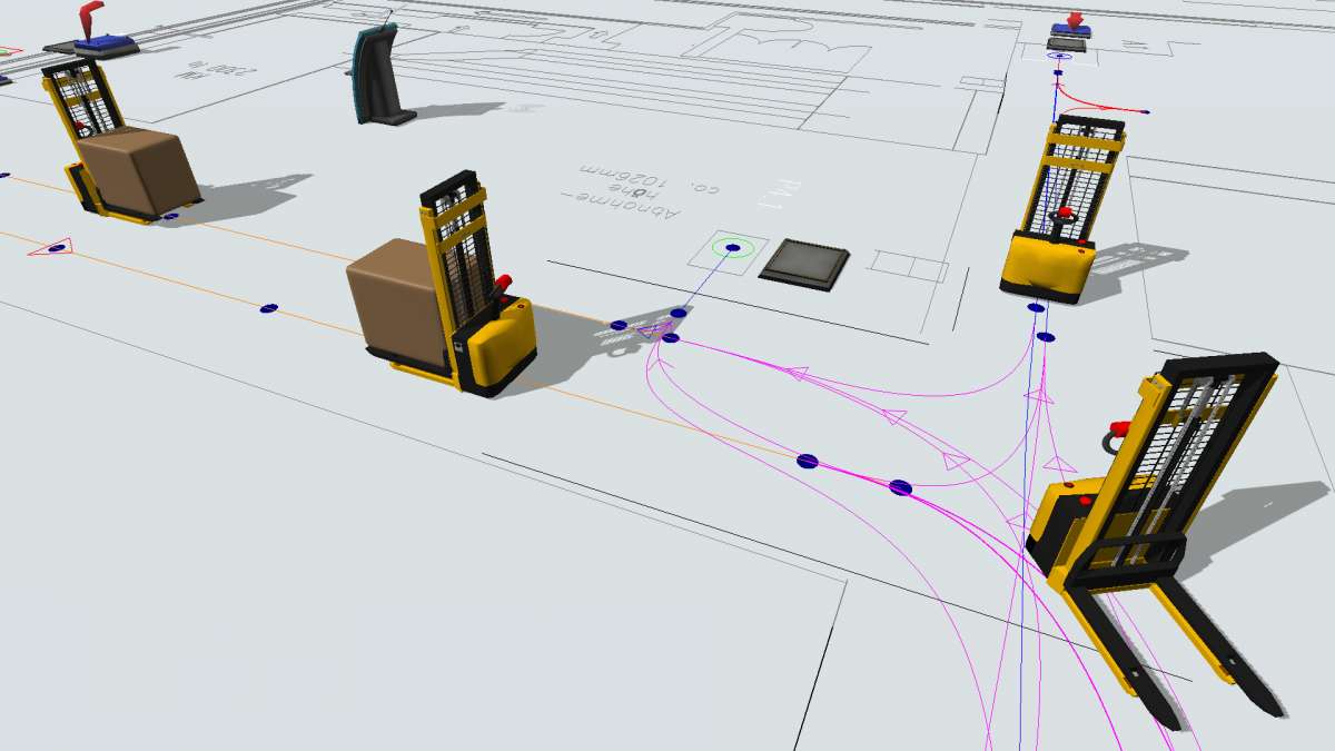 Simulation eines Materialflusssystems mit fahrerlosen Transportfahrzeugen